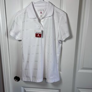 Antigua Golf Polo Womens Striped Desert Dry Short Sleeve Size M NWT